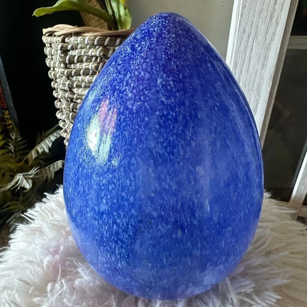 Blue Glass eater Egg 9”